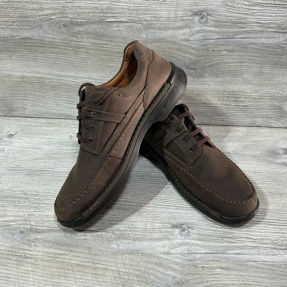 Ecco Fusion II Moc Cocoa Brown Leather Casual Lace Up Mens Shoes Size 13 EU 47